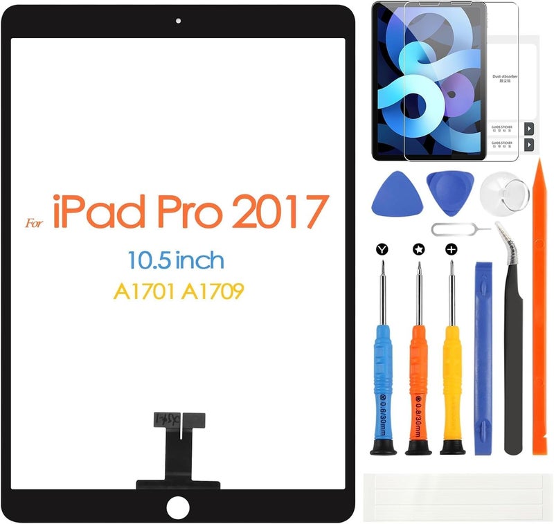 ARSSLY Screen Replacement for iPad Pro 10.5 2017 Touch Screen for iPad Air 3 Touchscreen Digitizer for iPad A1701,A1709,A2153,A2123 Glass with Repair Tools (Black,Without Home Button,Not LCD) - Image 1
